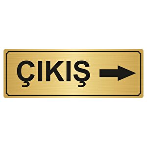 Çikiş Yönlendi̇rme Levhasi 5cmx20cm Altin Renk Metal