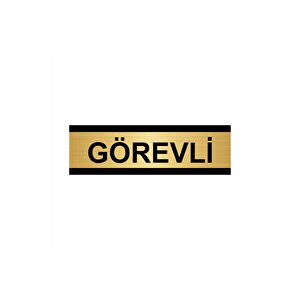 Görevli̇ 7x20cm Altın Renk Metal Yönlendirme Levhası