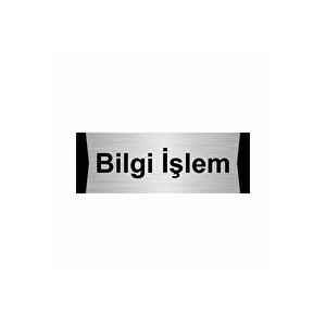 Bilgi İşlem 10x20cm Gümüş Renk Metal Yönlendirme Levhası
