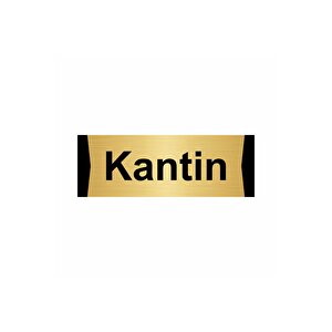 Kantin 7x20cm Altın Renk Metal Yönlendirme Levhası