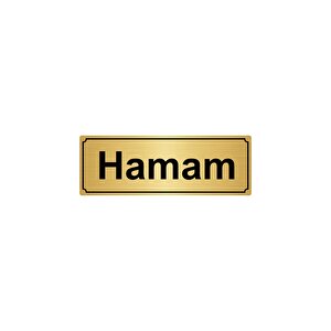Hamam Yönlendi̇rme Levhasi 10cmx20cm Altin Renk Metal