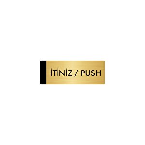 Metal Yönlendirme Levhası, Departman Kapı Isimliği İtiniz / Push 5x20 Cm Altın Renk