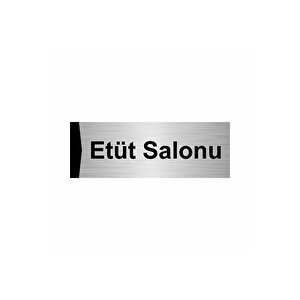 Etüt Salonu 5x20cm Gümüş Renk Metal Yönlendirme Levhası
