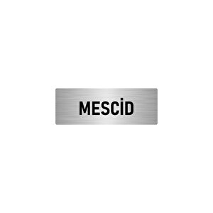 Metal Yönlendirme Levhası, Departman Kapı İsimliği Mescid 10x20 Cm Gümüş Renk