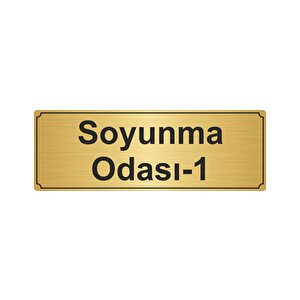 Soyunma Odasi-1yönlendi̇rme Levhasi 10cmx20cm Altin Renk Metal