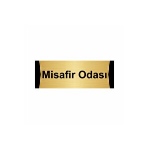 Misafir Odası 7x20cm Altın Renk Metal Yönlendirme Levhası