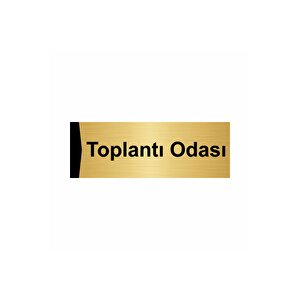 Toplantı Odası 7x20cm Altın Renk Metal Yönlendirme Levhası