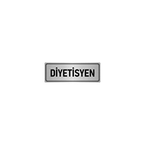 Metal Yönlendirme Levhası, Departman Kapı İsimliği Diyetisyen 7x20 Cm Gümüş Renk