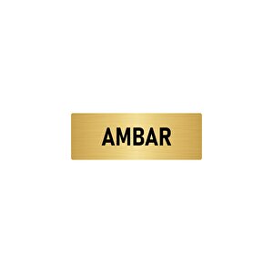 Metal Yönlendirme Levhası, Departman Kapı İsimliği Ambar 10x20 Cm Altın Renk