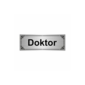Doktor  7x20cm Gümüş Renk Metal Yönlendirme Levhası