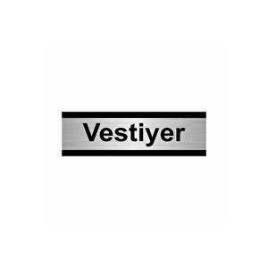 Vestiyer 10x20cm Gümüş Renk Metal Yönlendirme Levhası