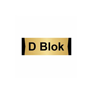 D Blok 10x20cm Altın Renk Metal Yönlendirme Levhası