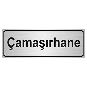 Çamaşirhane Yönlendi̇rme Levhasi 5cmx20cm Gümüş Renk Metal