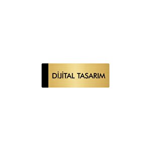 Metal Yönlendirme Levhası, Departman Kapı Isimliği Dijital Tasarım 10x20 Cm Altın Renk