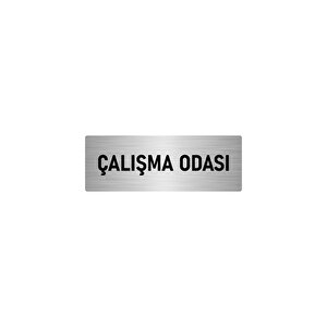 Metal Yönlendirme Levhası, Departman Kapı İsimliği Çalışma Odası 10x20 Cm Gümüş Renk