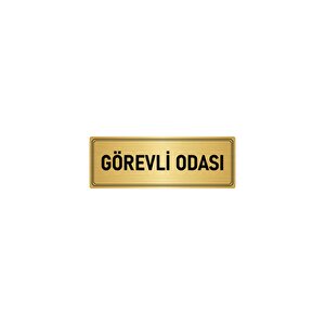 Metal Yönlendirme Levhası, Departman Kapı İsimliği Görevli Odası 7x20 Cm Altın Renk