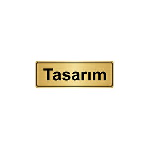Tasarim Yönlendi̇rme Levhasi 10cmx20cm Altin Renk Metal