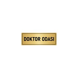Metal Yönlendirme Levhası, Departman Kapı İsimliği Doktor Odası 7x20 Cm Altın Renk