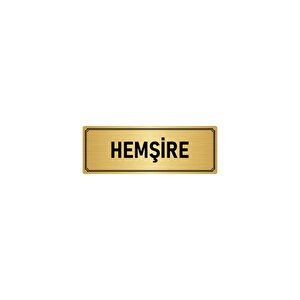 Metal Yönlendirme Levhası, Departman Kapı İsimliği Hemşire 7x20 Cm Altın Renk