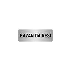 Metal Yönlendirme Levhası, Departman Kapı İsimliği Kazan Daire 10x20 Cm Gümüş Renk