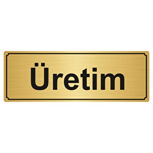 Üreti̇m Yönlendi̇rme Levhasi 5cmx20cm Altin Renk Metal