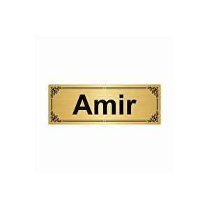 Amir 7x20cm Altın Renk Metal Yönlendirme Levhası