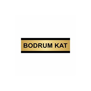 Bodrum Kat  7x20cm Altın Renk Metal Yönlendirme Levhası