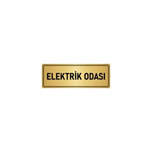 Metal Yönlendirme Levhası, Departman Kapı İsimliği Elektrik Odası 10x20 Cm Altın Renk