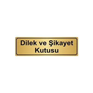 Di̇lek Ve Şi̇kayet Kutusu Yönlendi̇rme Levhasi 5cmx20cm Altin Renk Metal