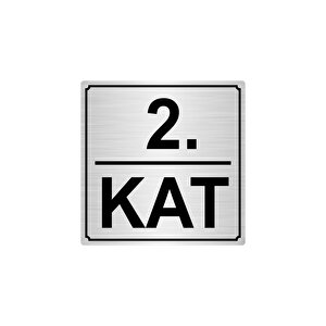 2.kat 20cmx20cm Metal Yönlendi̇rme Levhasi Gümüş Renk Metal