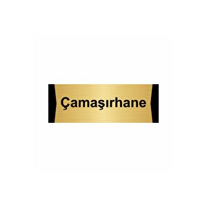 Çamaşırhane 5x20cm Altın Renk Metal Yönlendirme Levhası