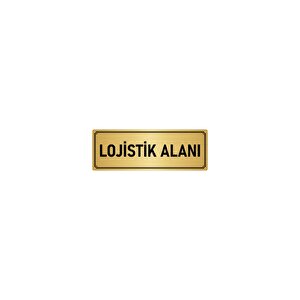 Metal Yönlendirme Levhası, Departman Kapı İsimliği Lojistik Alanı 5x20 Cm Altın Renk