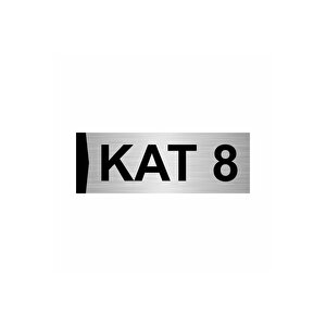 Kat 8  5x20cm Gümüş Renk Metal Yönlendirme Levhası