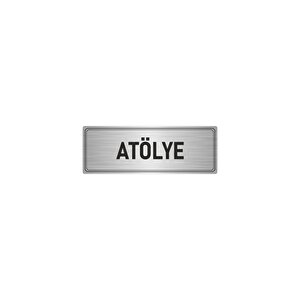 Metal Yönlendirme Levhası, Departman Kapı İsimliği Atölye 5x20 Cm Gümüş Renk