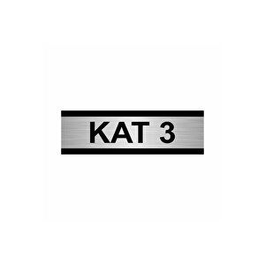 Kat 3 10x20cm Gümüş Renk Metal Yönlendirme Levhası