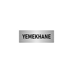 Metal Yönlendirme Levhası, Departman Kapı İsimliği Yemekhane 7x20 Cm Gümüş Renk
