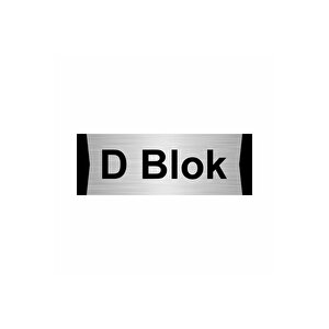 D Blok 7x20cm Gümüş Renk Metal Yönlendirme Levhası