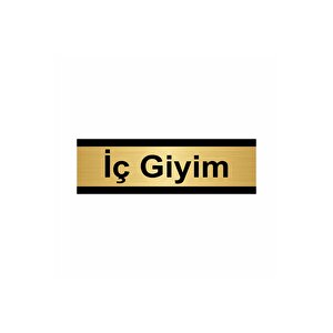 İç Giyim 7x20cm Altın Renk Metal Yönlendirme Levhası