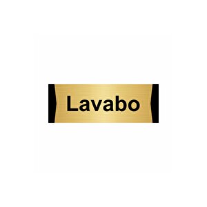 Lavabo 10x20cm Altın Renk Metal Yönlendirme Levhası