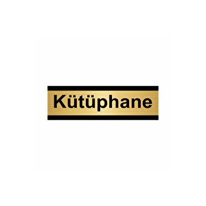 Kütüphane 10x20cm Altın Renk Metal Yönlendirme Levhası