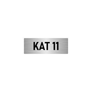Metal Yönlendirme Levhası, Departman Kapı İsimliği Kat 11 5x20 Cm Gümüş Renk