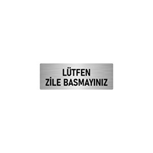 Metal Yönlendirme Levhası, Departman Kapı İsimliği  Lütfen Zile Basmayınız 5x20 Cm Gümüş Renk