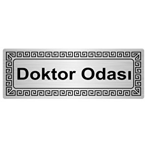 Doktor Odası 7cmx20cm Metal Yönlendi̇rme Levhasi Gümüş Renk Metal