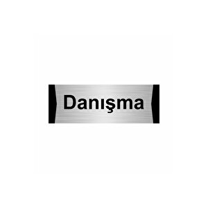 Danışma 7x20cm Gümüş Renk Metal Yönlendirme Levhası