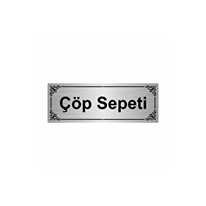 Çöp Sepeti 7x20cm Gümüş Renk Metal Yönlendirme Levhası