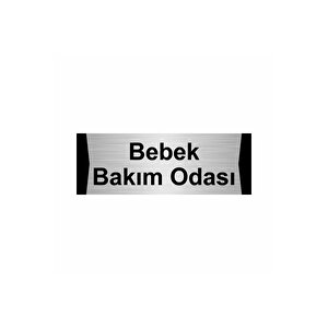 Bebek Bakım Odası 10x20cm Gümüş Renk Metal Yönlendirme Levhası