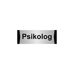 Psikolog 10x20cm Gümüş Renk Metal Yönlendirme Levhası