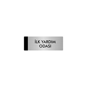 Metal Yönlendirme Levhası, Departman Kapı Isimliği İlk Yardım Odası 5x20 Cm Gümüş Renk