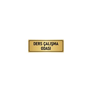 Metal Yönlendirme Levhası, Departman Kapı İsimliği Ders Çalışma O 7x20 Cm Altın Renk