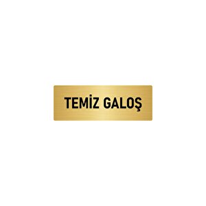 Metal Yönlendirme Levhası, Departman Kapı İsimliği Temiz Galoş 7x20 Cm Altın Renk